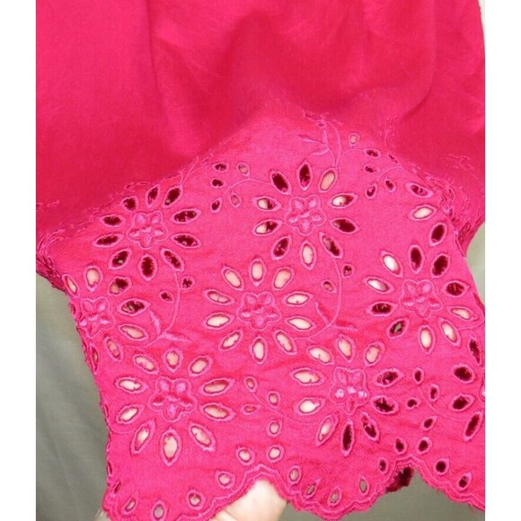 Vintage Miss Scarlett Fuchsia Floral Embroidered Cut Out Scalloped Dress Size 10 - Picture 3 of 13
